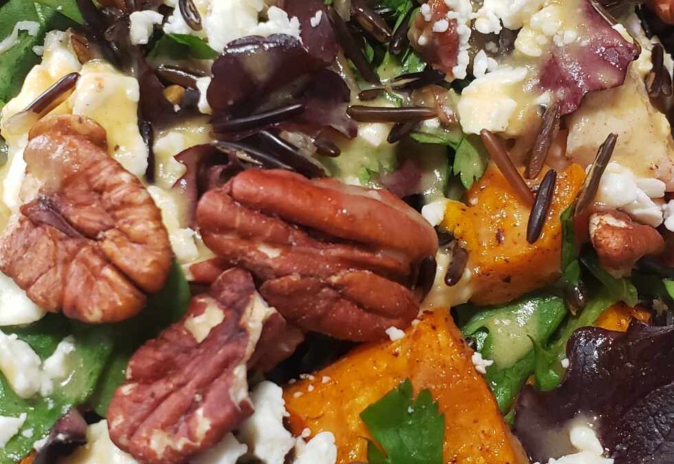 Autumn Turkey, Sweet Potato & Wild Rice Salad with Mandarin-Date Vinaigrette